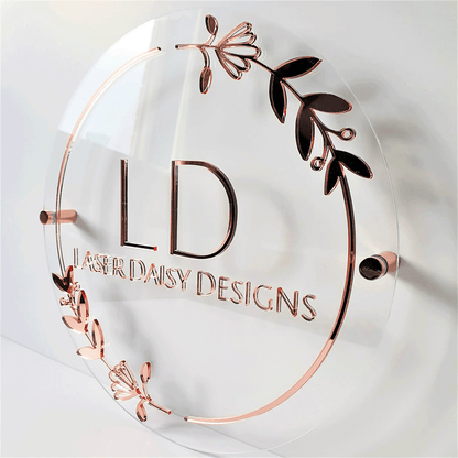 Custom Transparent 3D Acrylic Round Business Logo Signs