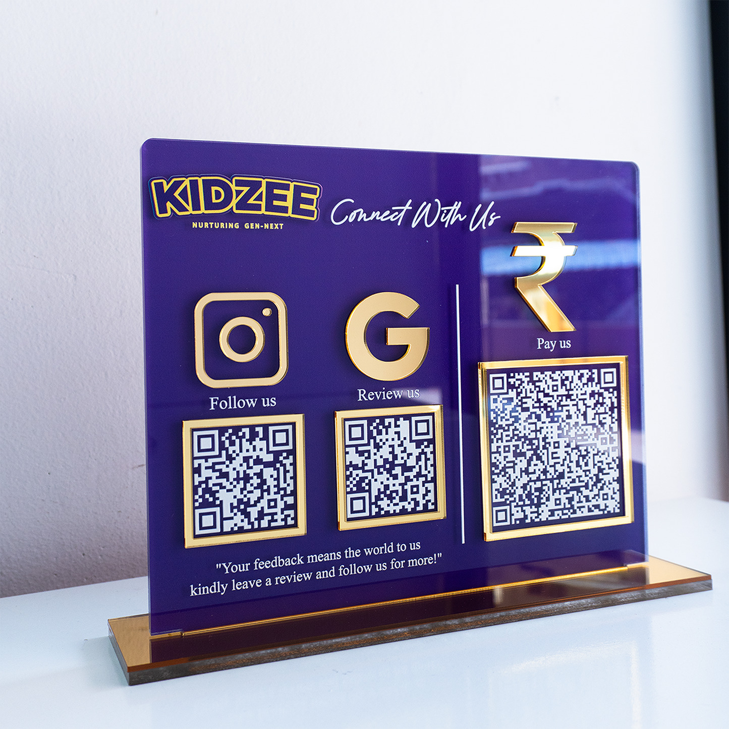 Customized Business 3D & Printed Acrylic QR Stand - Scan & Pay