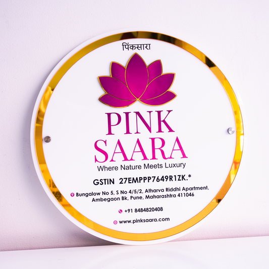 Custom White 3D Acrylic Round Business Logo Signs