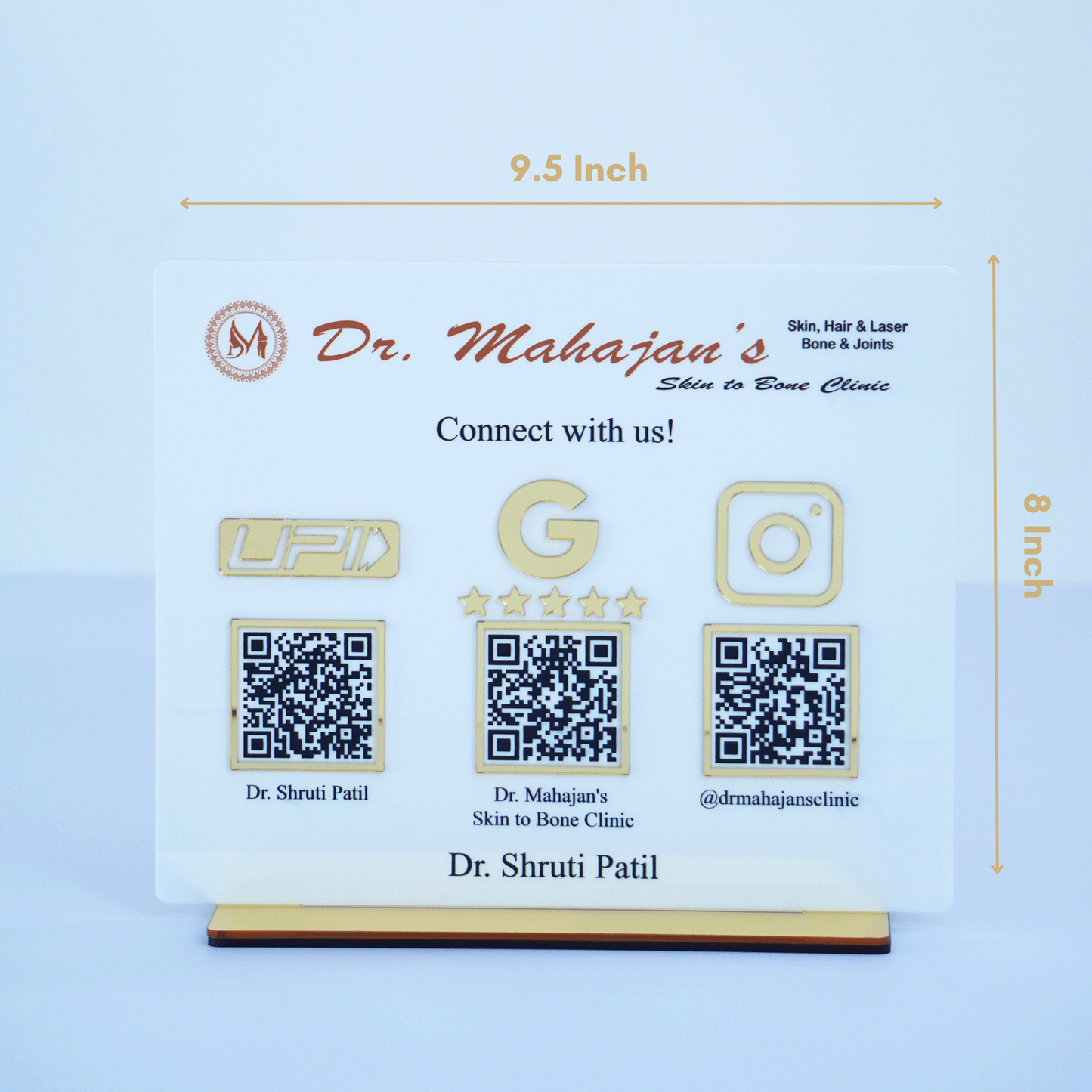 Customized Business White Acrylic QR Stand - Scan & Pay