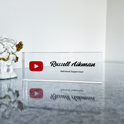 Custom YouTube Desk Name Plate
