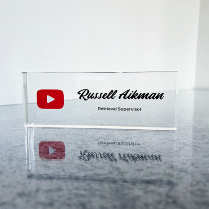 Custom YouTube Desk Name Plate
