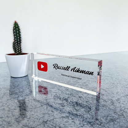 Custom YouTube Desk Name Plate
