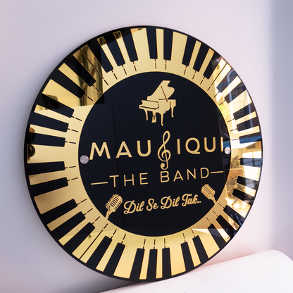 Custom Black 3D Acrylic Round Business Logo Signs