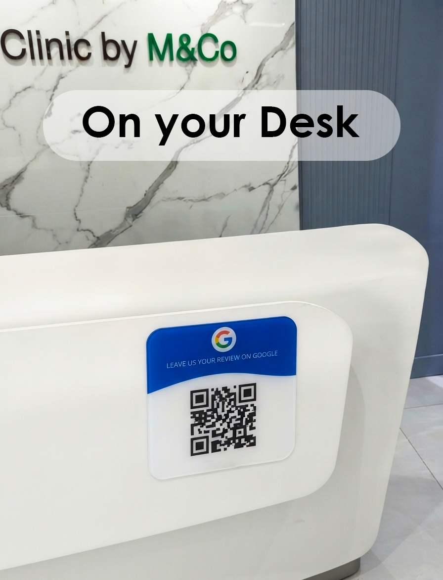 Custom Acrylic Google Review QR Code Plate | UV Printed Scan Signage for Business Counters