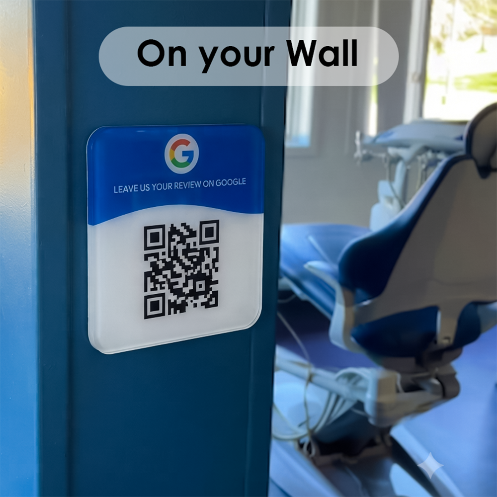Custom Acrylic Google Review QR Code Plate | UV Printed Scan Signage for Business Counters