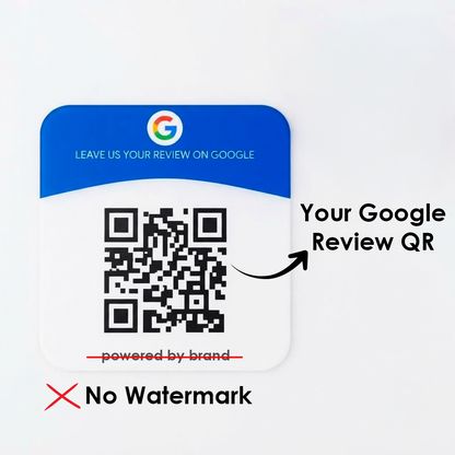 Custom Acrylic Google Review QR Code Plate | UV Printed Scan Signage for Business Counters