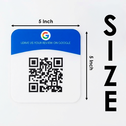 Custom Acrylic Google Review QR Code Plate | UV Printed Scan Signage for Business Counters