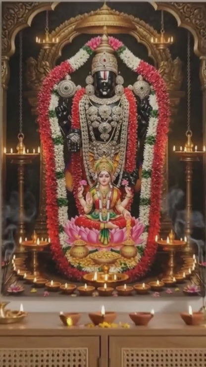 Divine Lakshmi Venkateshwara Swamy Acrylic Photo Frame | Ultra-HD Glossy Tirupati Balaji & Goddess Lakshmi Wall Hanging Decor for Puja Room
