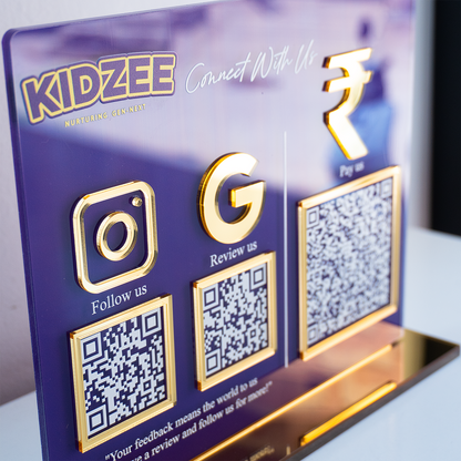 Customized Business 3D & Printed Acrylic QR Stand - Scan & Pay