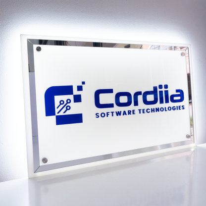 Custom White 3D Acrylic Rectangular Business Logo LED Signs
