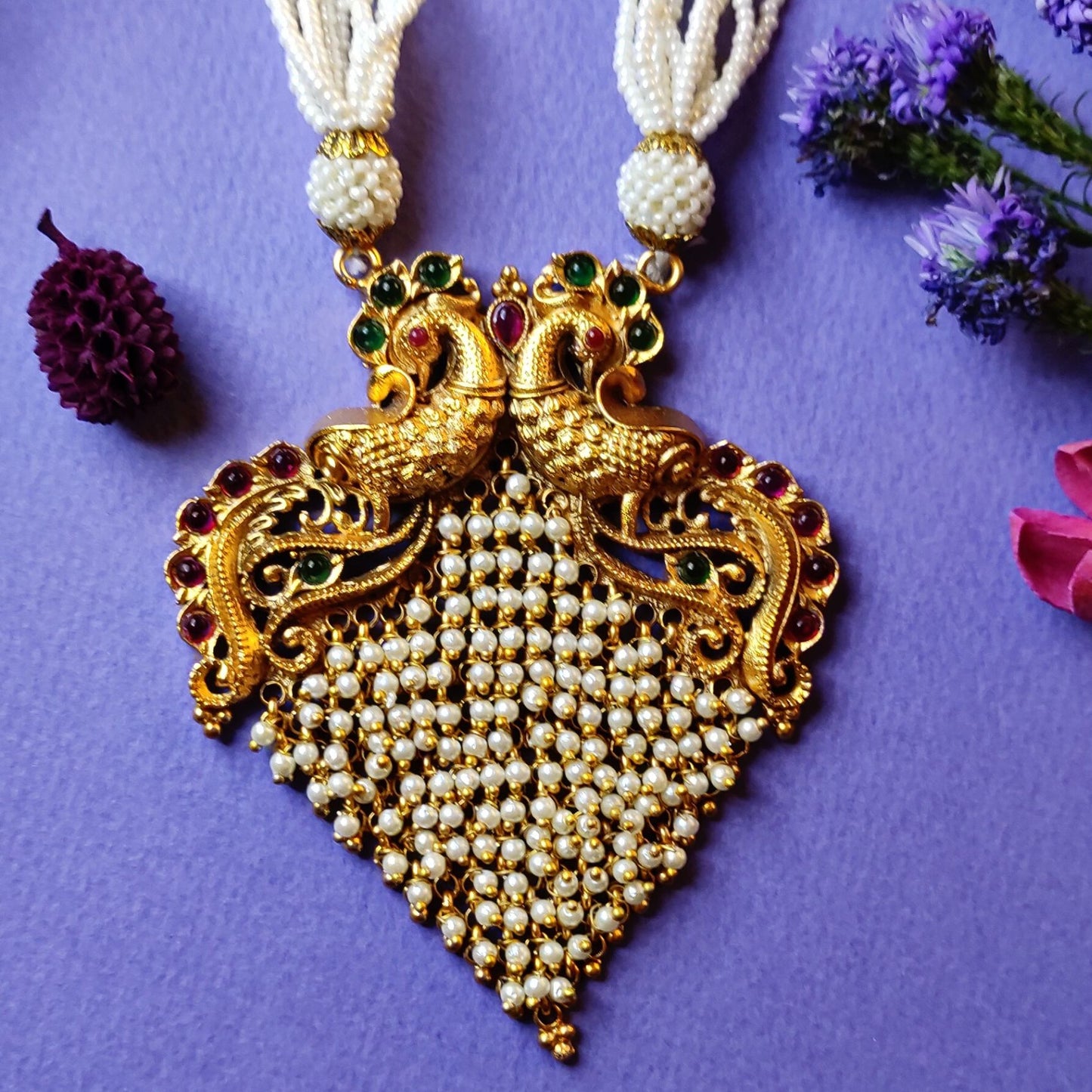 Antique Pearl Necklace With Jhumka