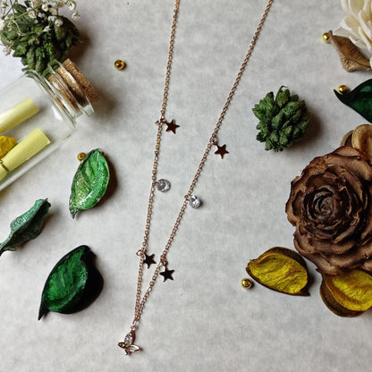 Classy Butterfly and Star Necklace