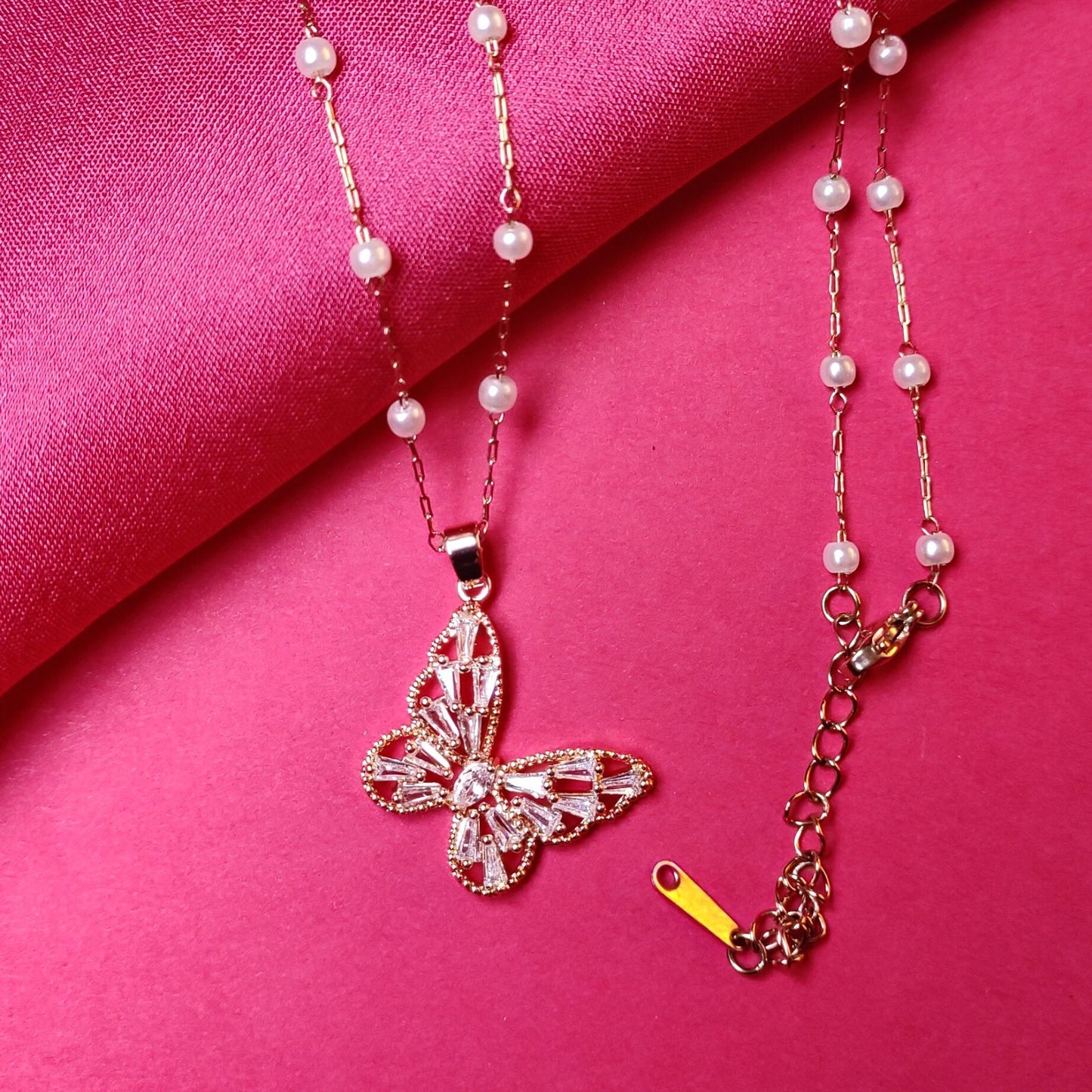 Mystic Butterfly Pearl Necklace