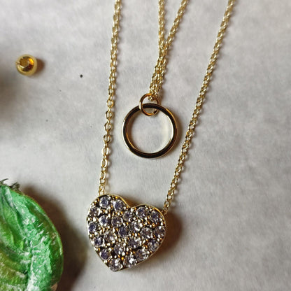 Heart and Circle Necklace