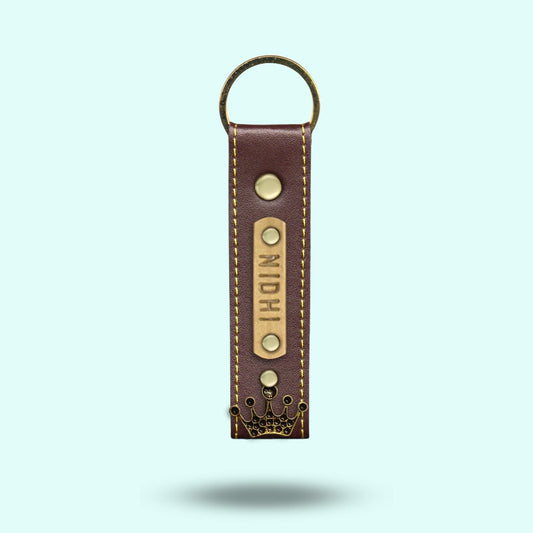 Personalized Premium Keychain - Dark Brown