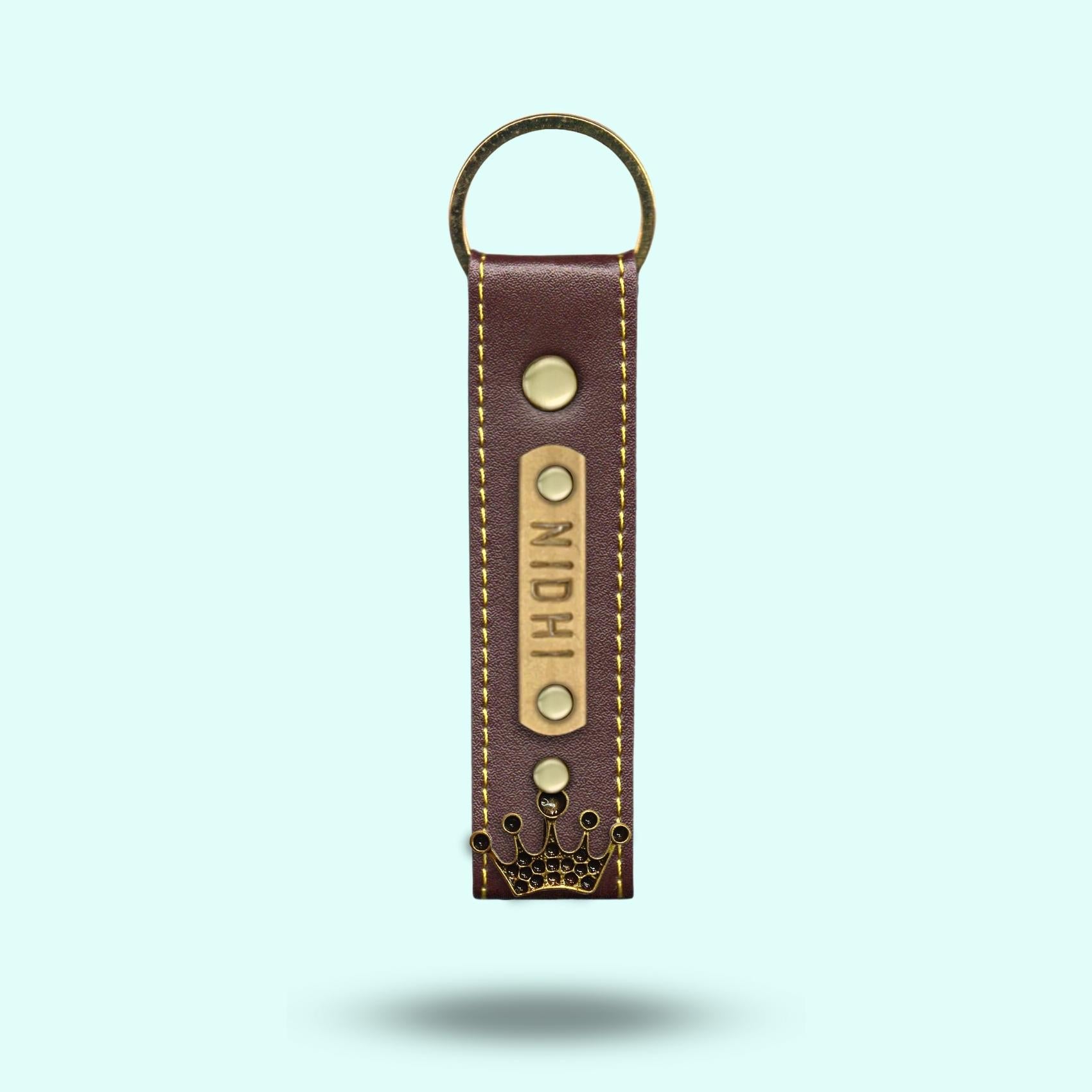 Personalized Premium Keychain - Dark Brown