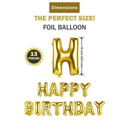 Happy Birthday Foil Metallic Balloons Banners