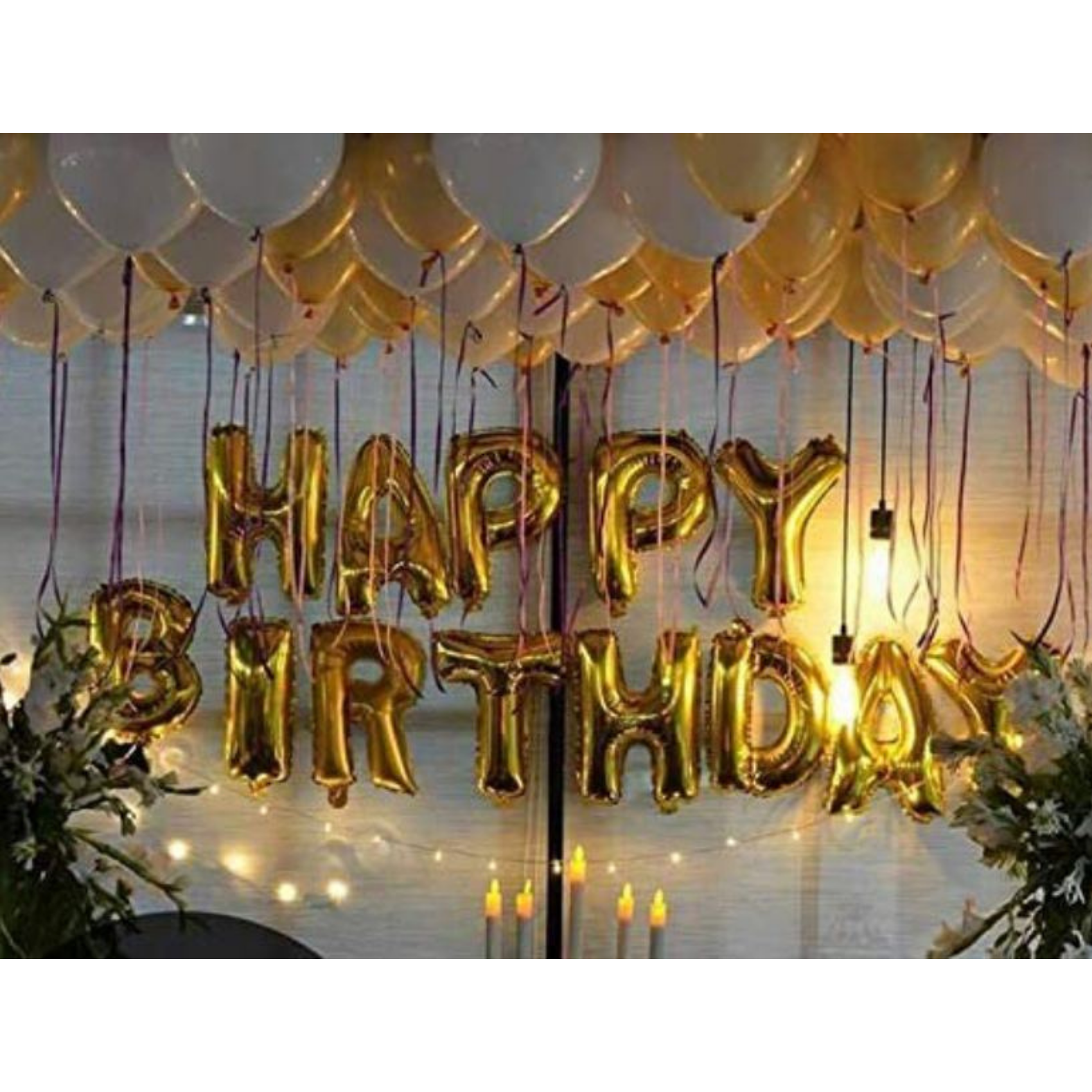 Happy Birthday Foil Metallic Balloons Banners