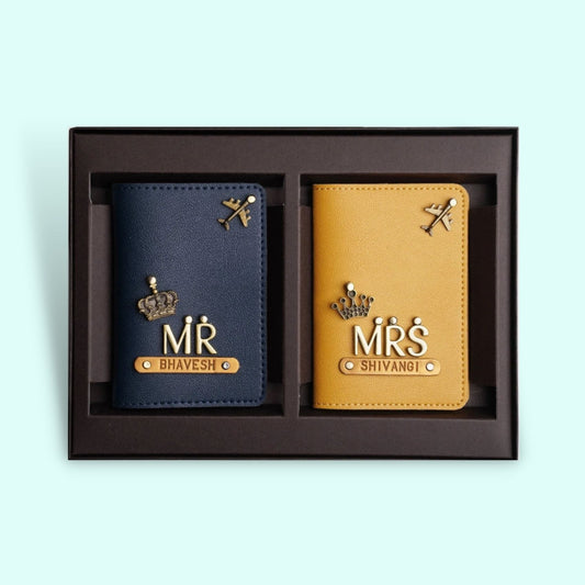 Mr & Mrs Personalized Couple Passport Cover