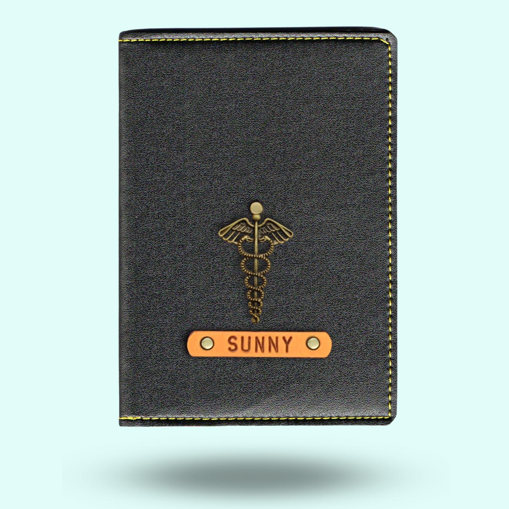 Personalized Doctor Passport Cover - Black