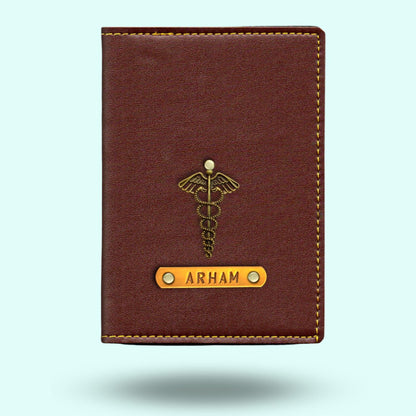 Personalized Doctor Passport Cover - Dark Brown