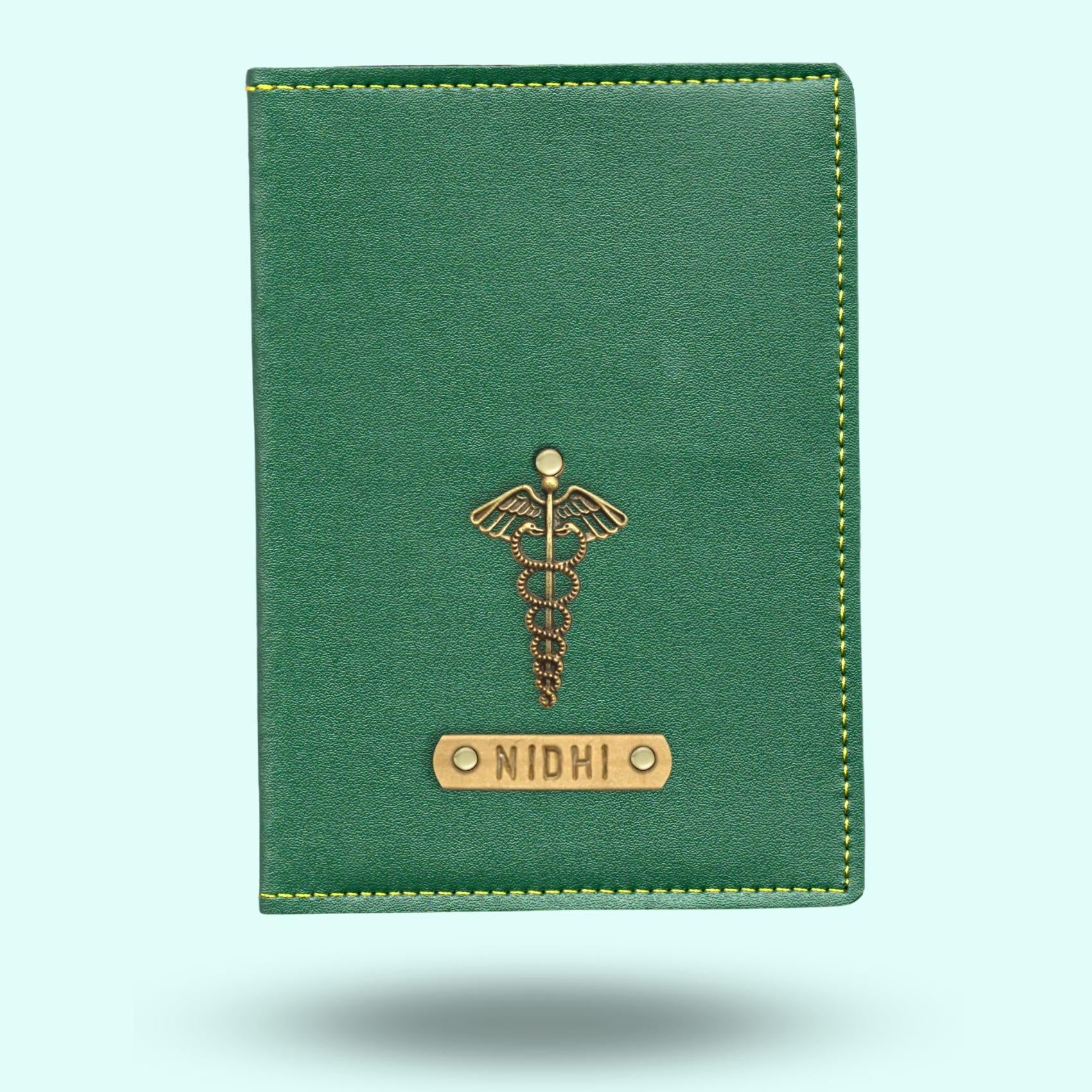Personalized Doctor Passport Cover - Green