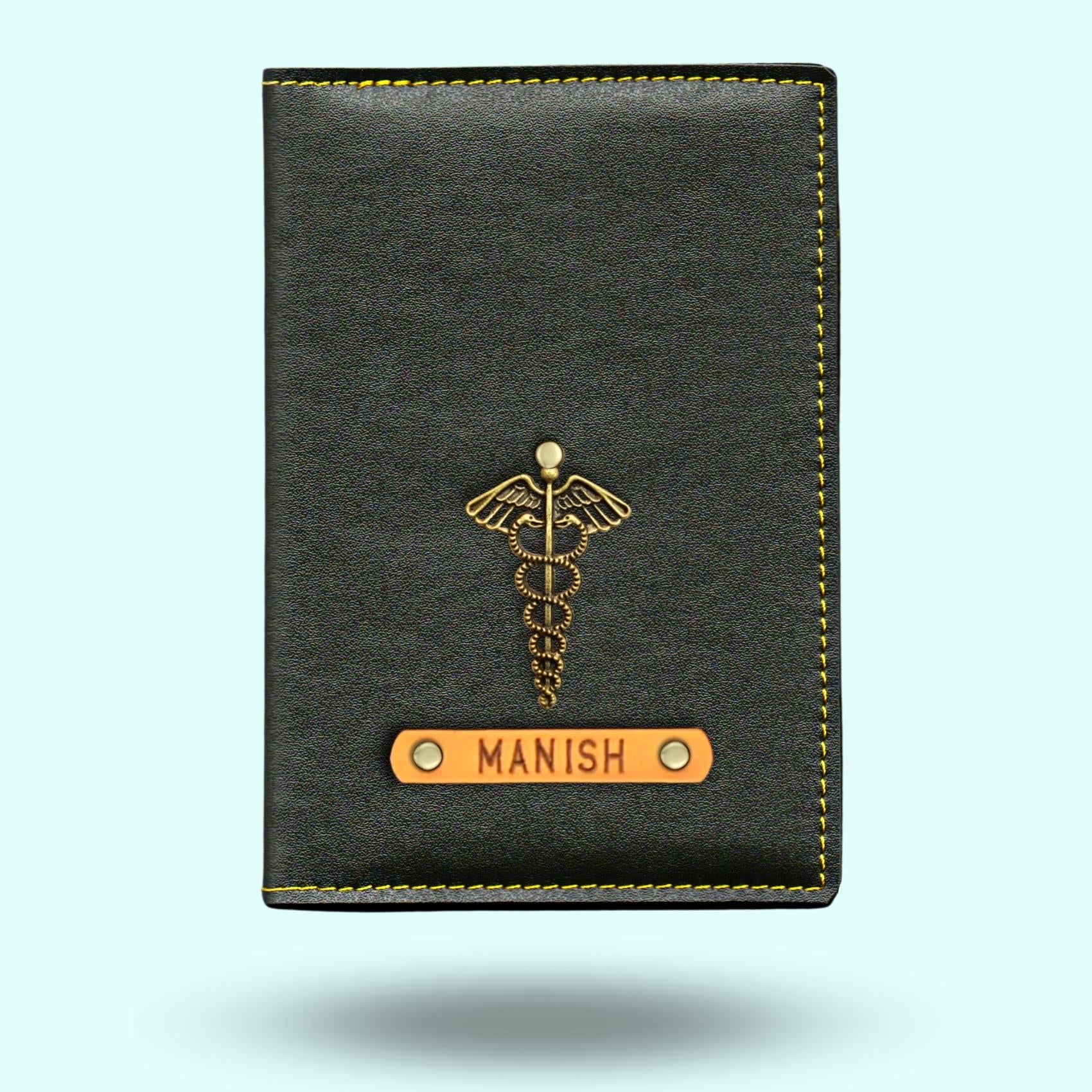 Personalized Doctor Passport Cover - Grey
