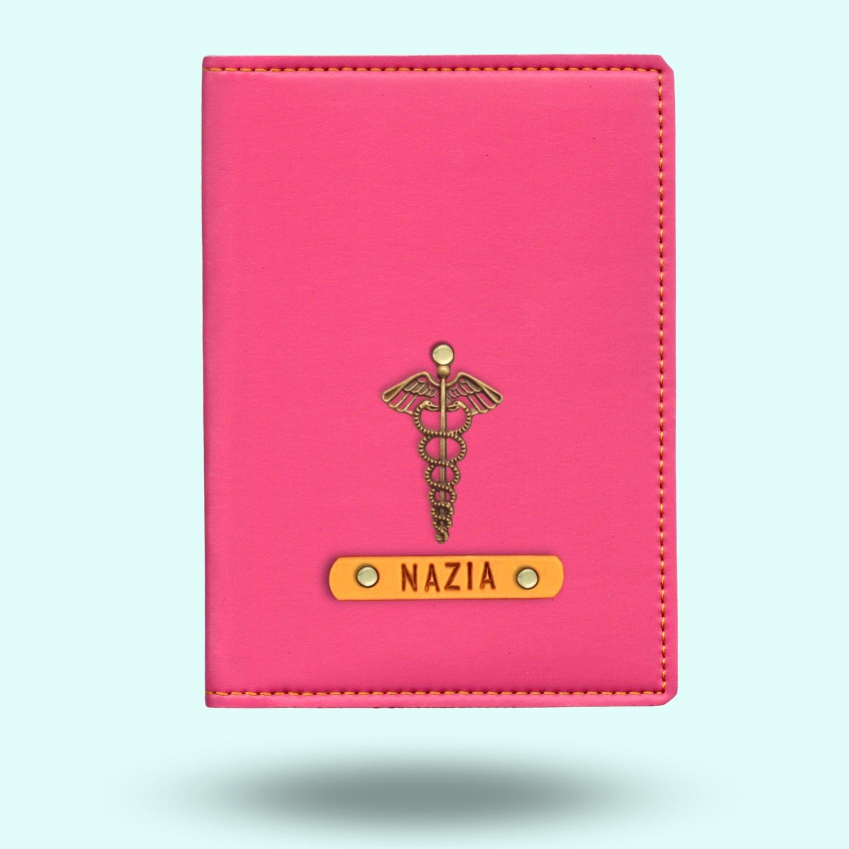Personalized Doctor Passport Cover - Pink
