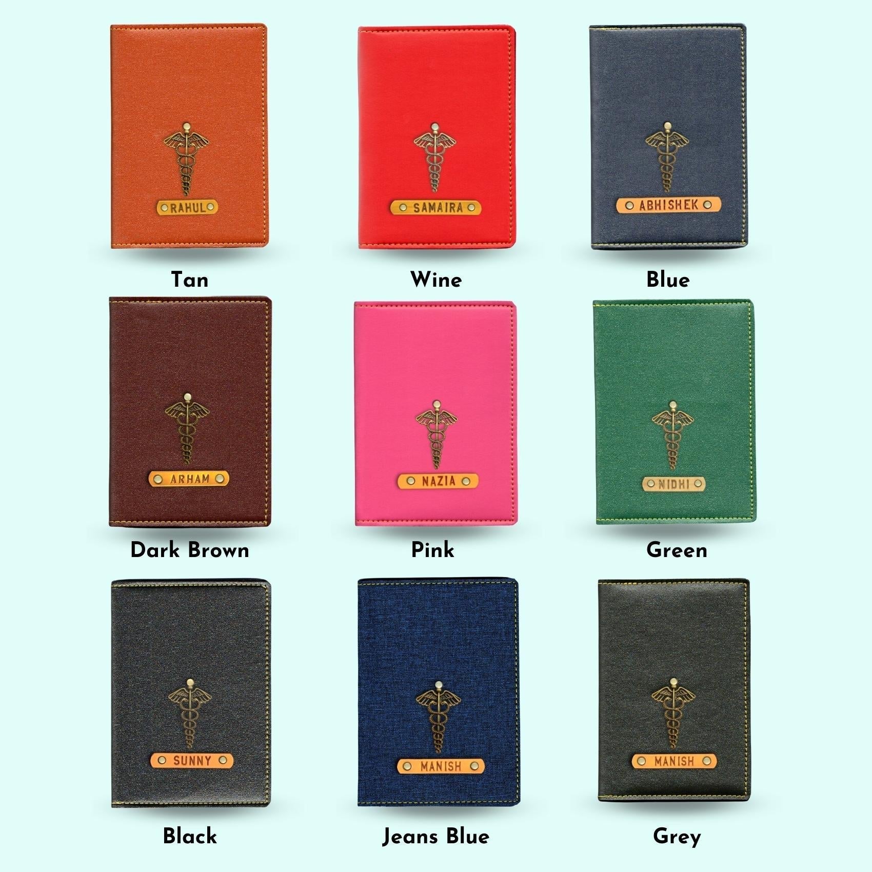 Personalized Doctor Passport Cover - Dark Brown
