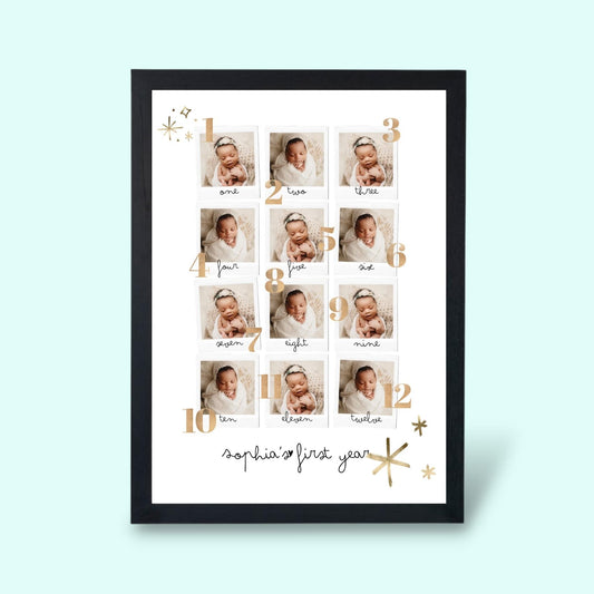 Personalized First Year Baby Collage Frame