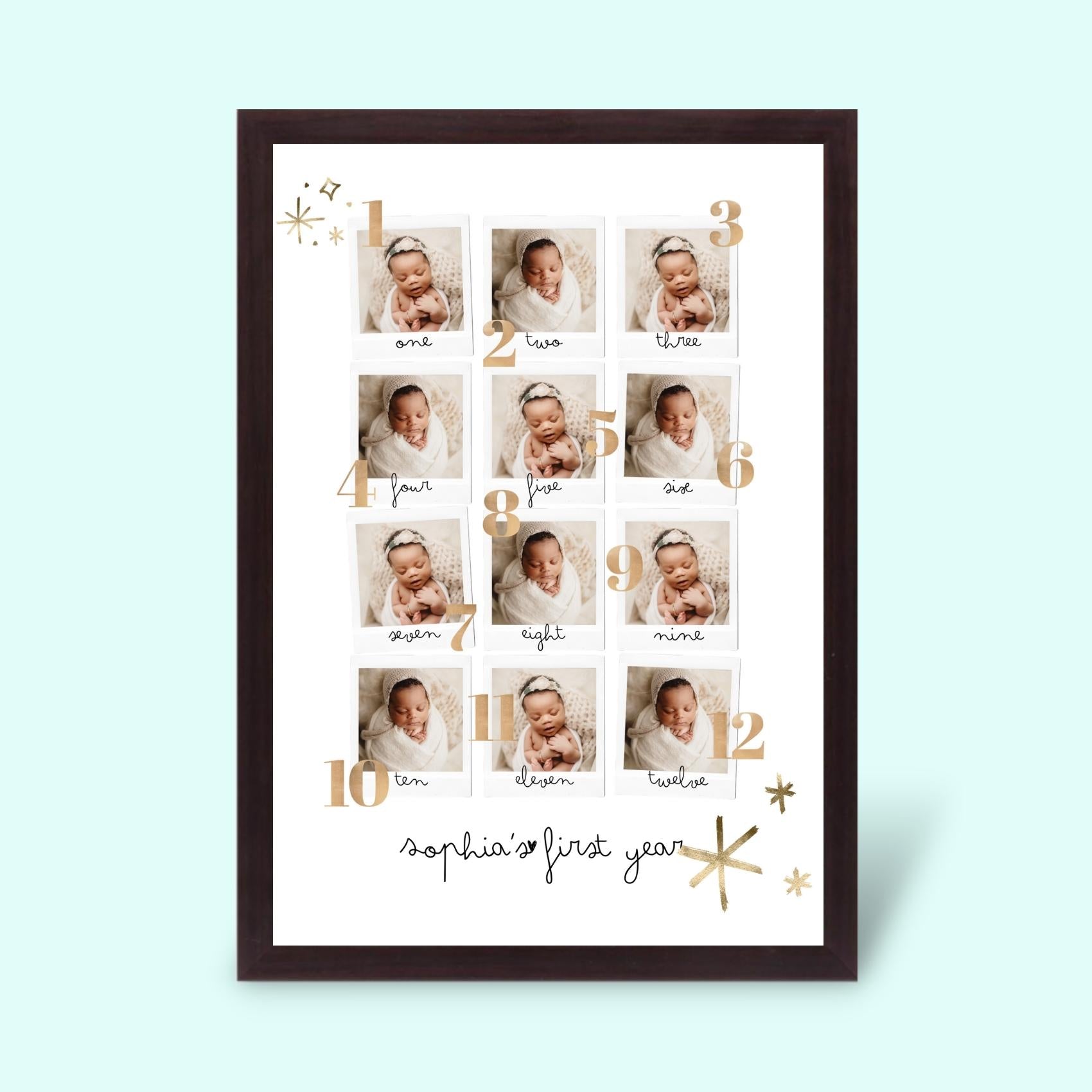 Personalized First Year Baby Collage Frame