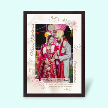 Personalized Happy Wedding Frame - Best Gift