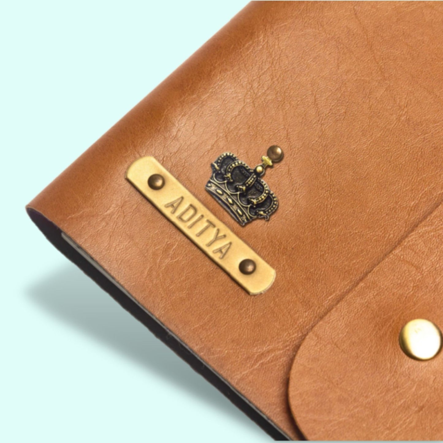 Personalized Button Leather Diary