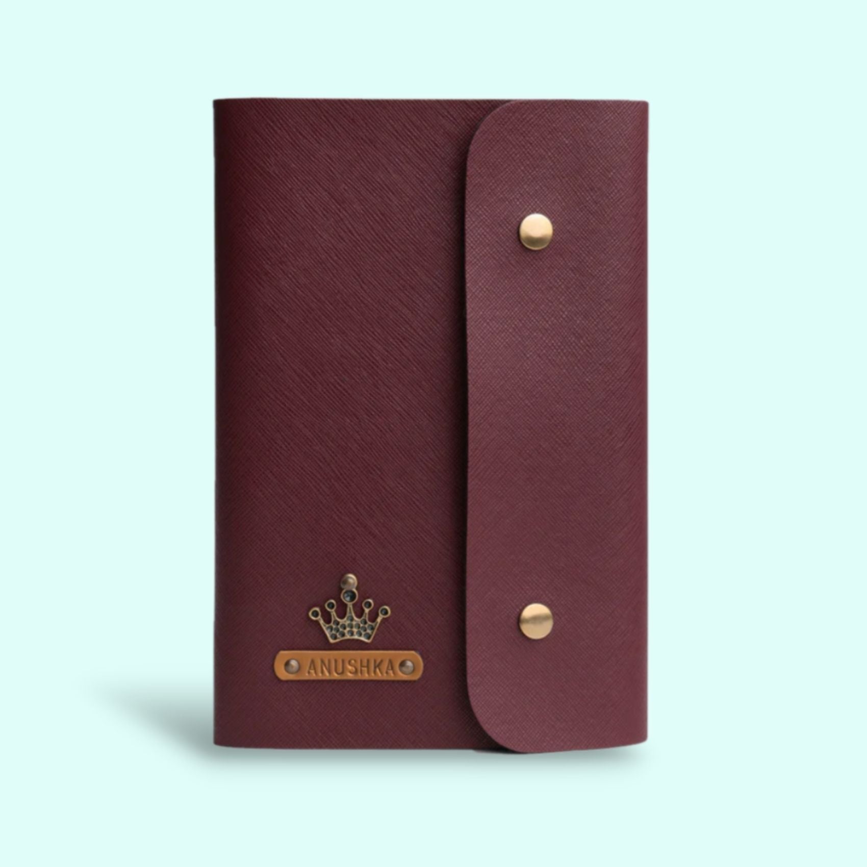 Personalized Button Leather Diary