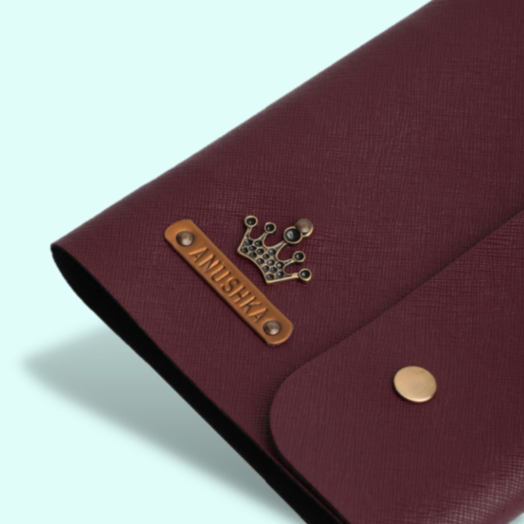 Personalized Button Leather Diary