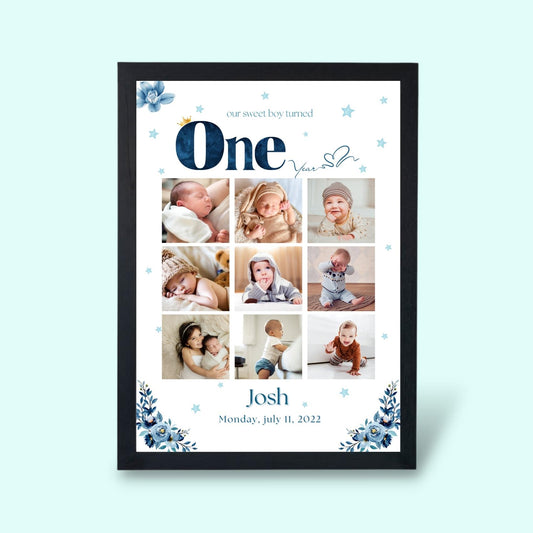 Personalized One Year Boy Frame