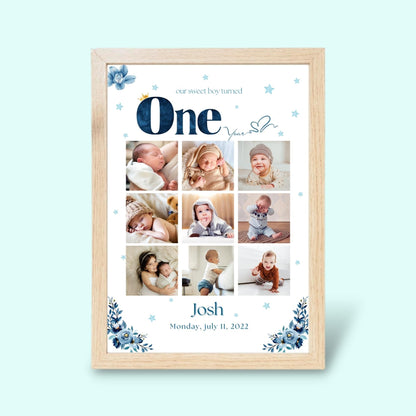 Personalized One Year Boy Frame