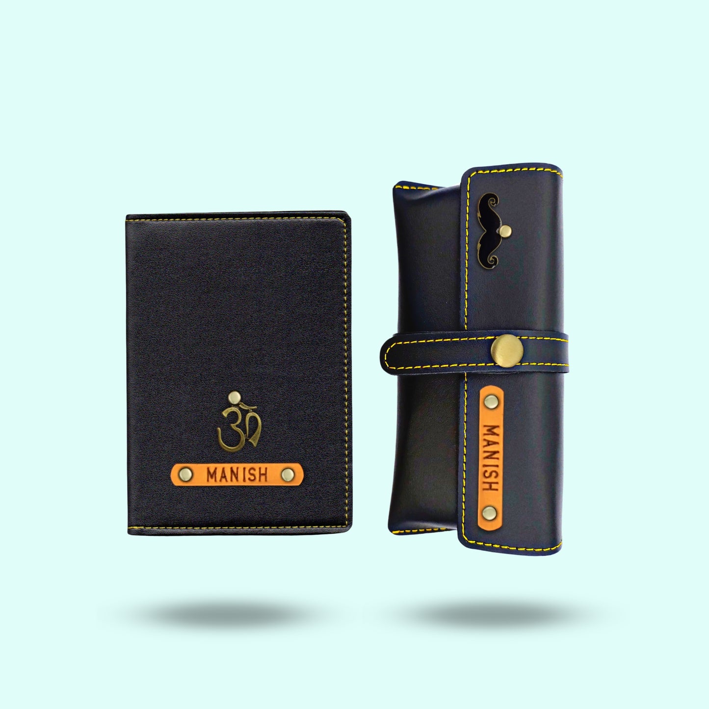 Personalized Passport Cover and Sunglass Case - Combo