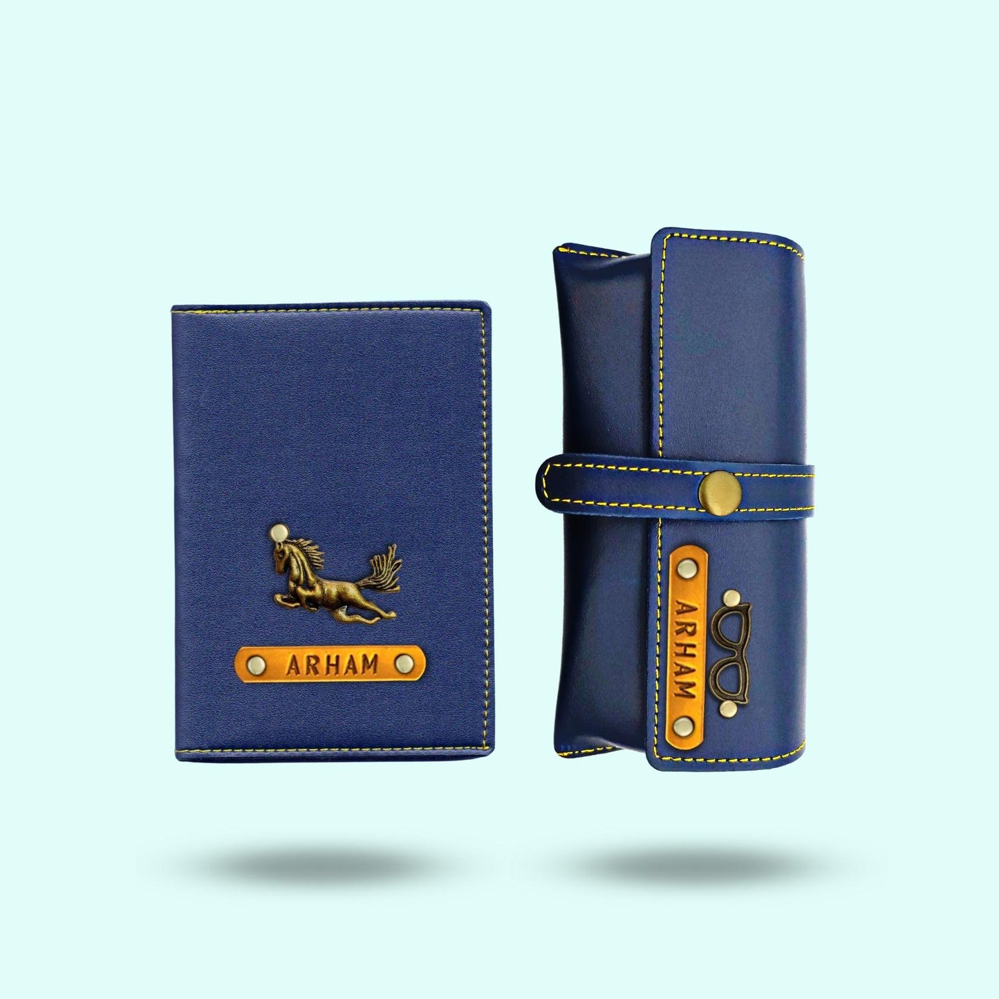 Personalized Passport Cover and Sunglass Case - Combo