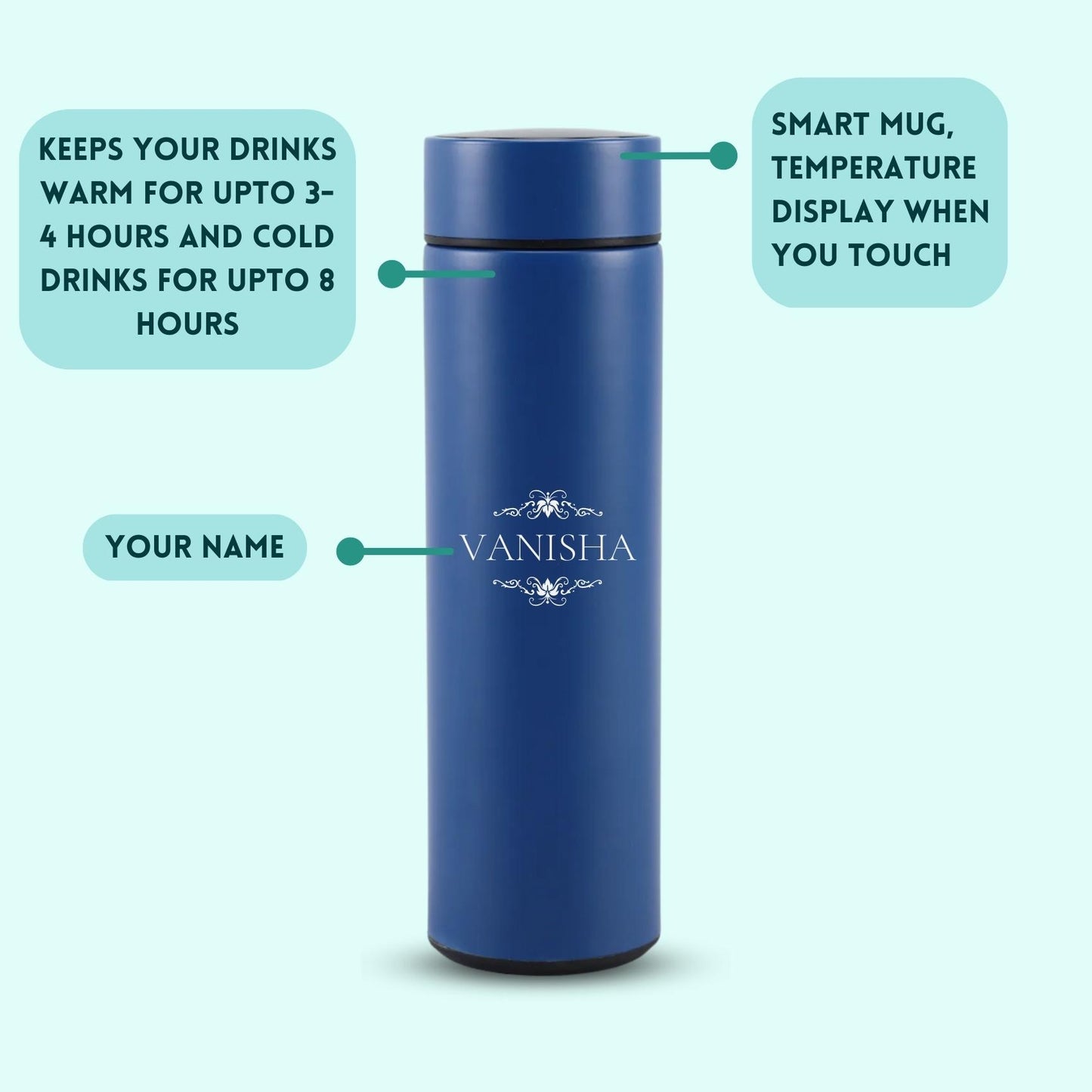 Personalized Temperature Water Bottle - Classic Art