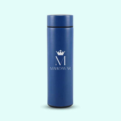 Personalized Temperature Water Bottle - King Crown on Capital Letter