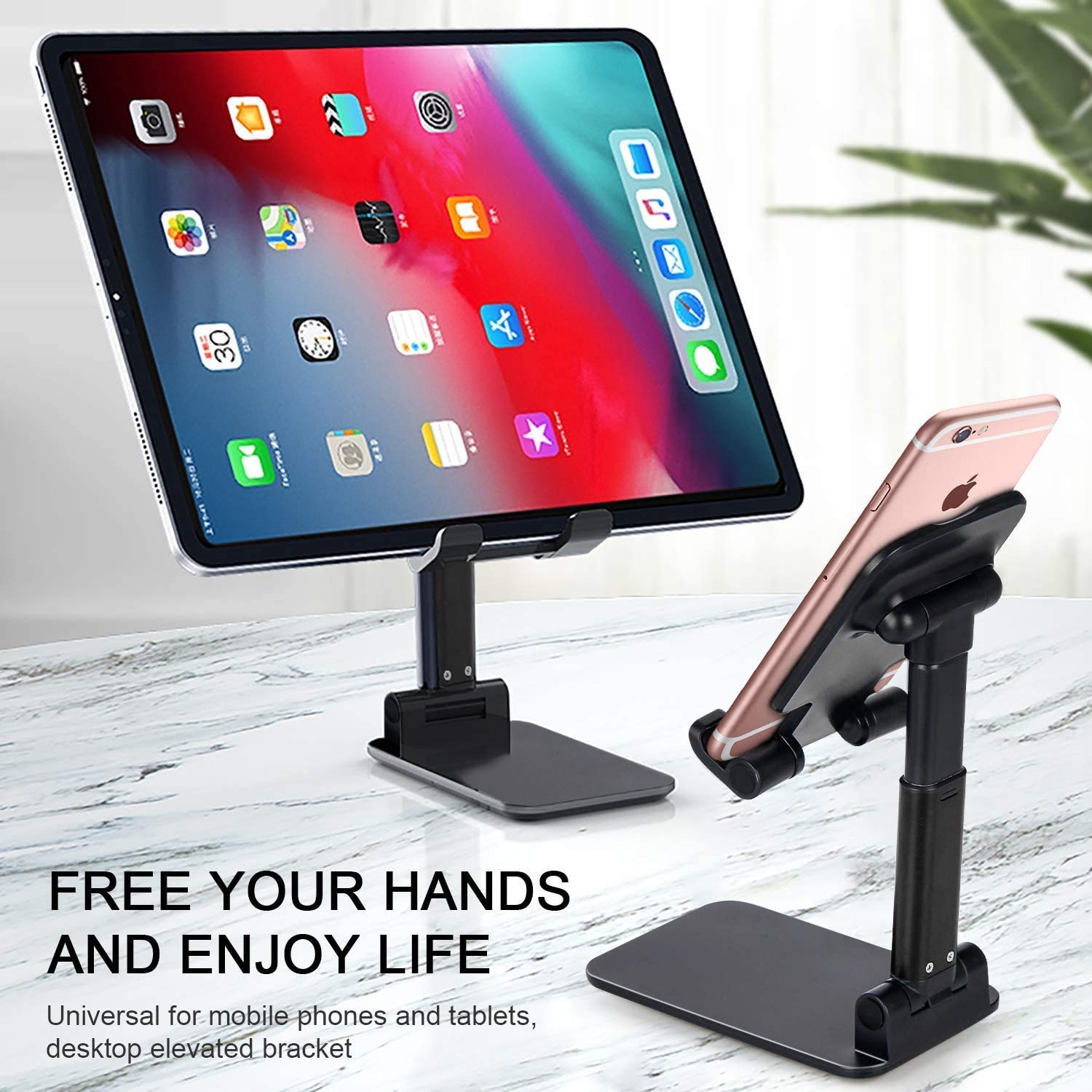 Premium Portable Adjustable Smart Phone & Tablet Stand Cradle Dock for Desk
