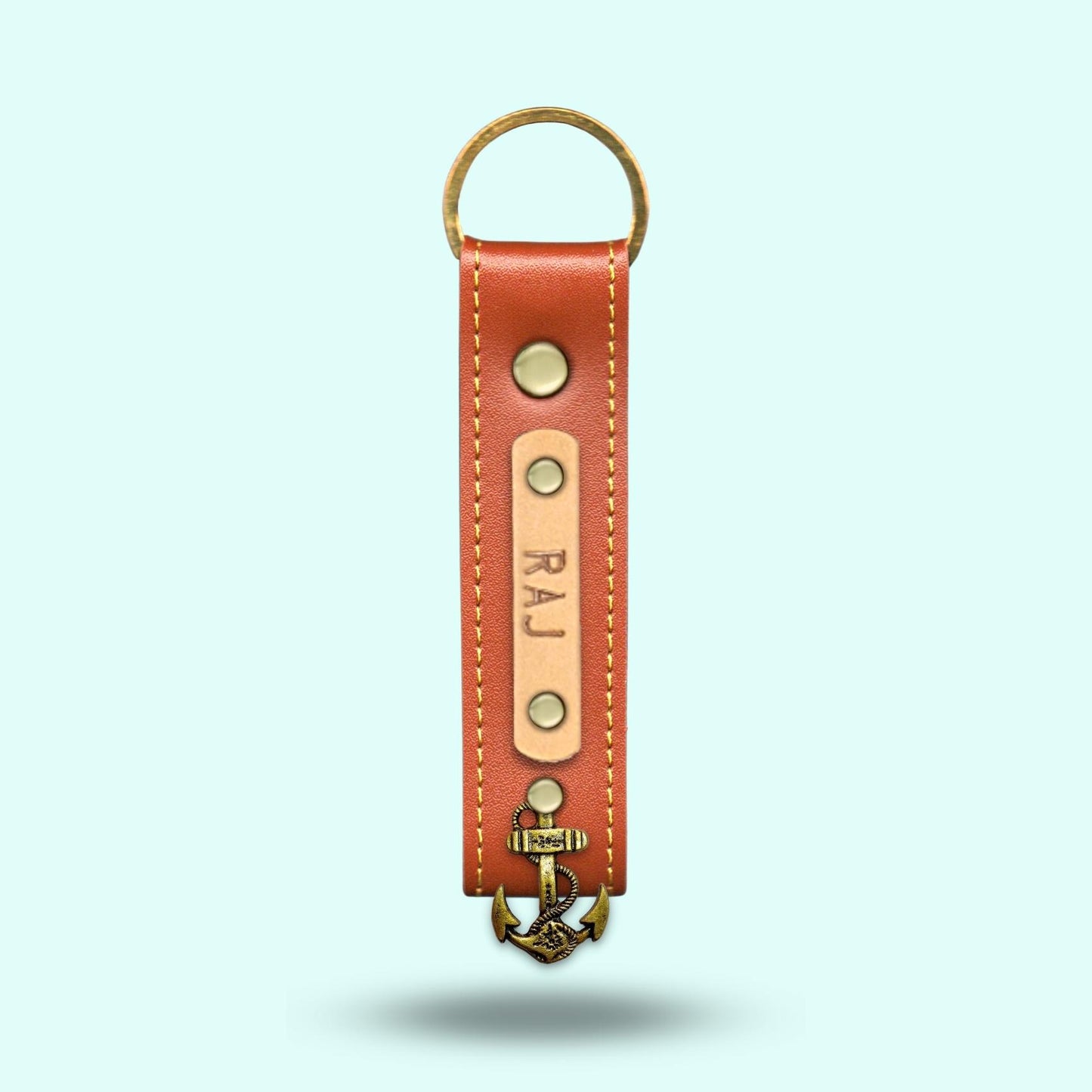 Personalized Premium Keychain - Tan