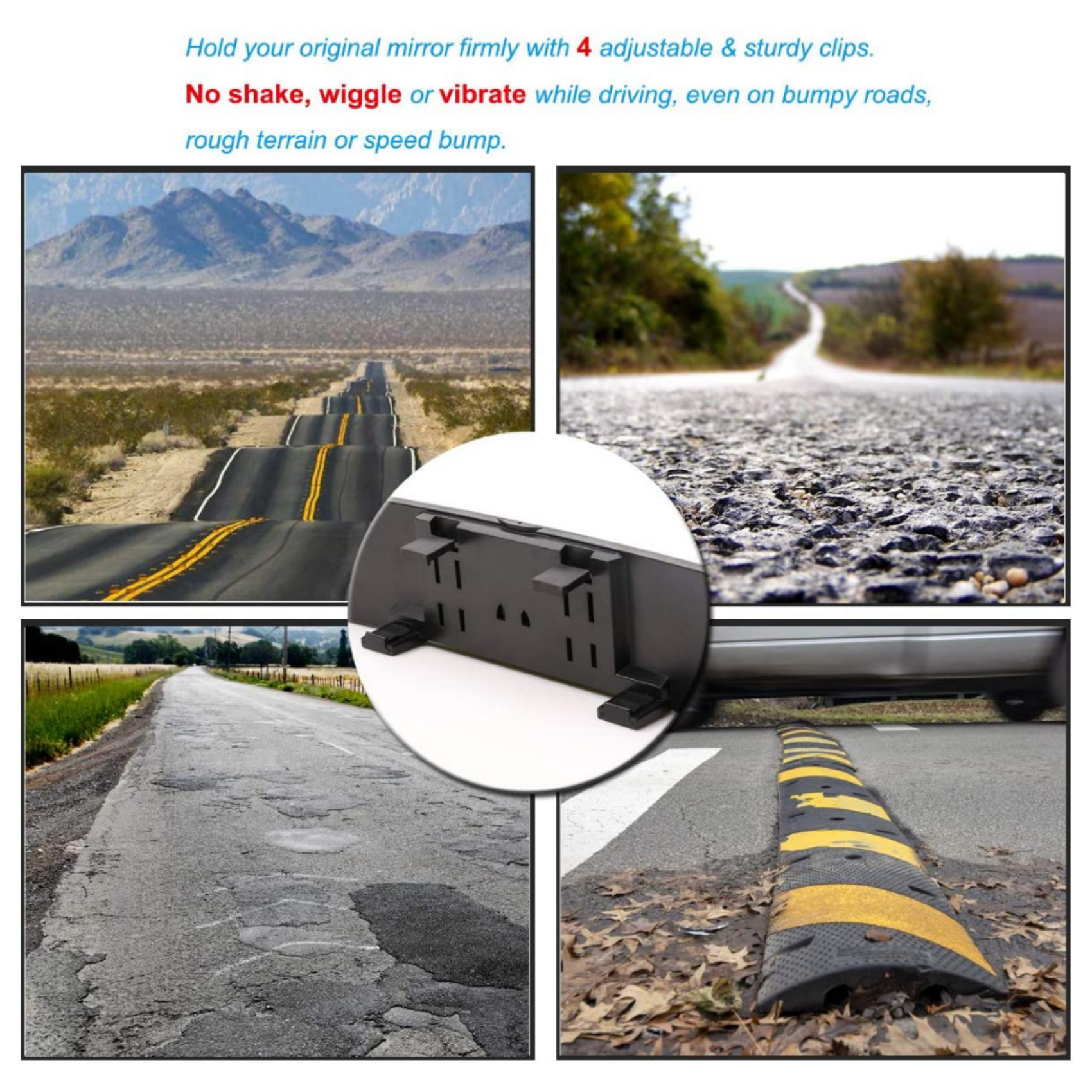 Universal Car Interior Wide Angle Rearview Mirror